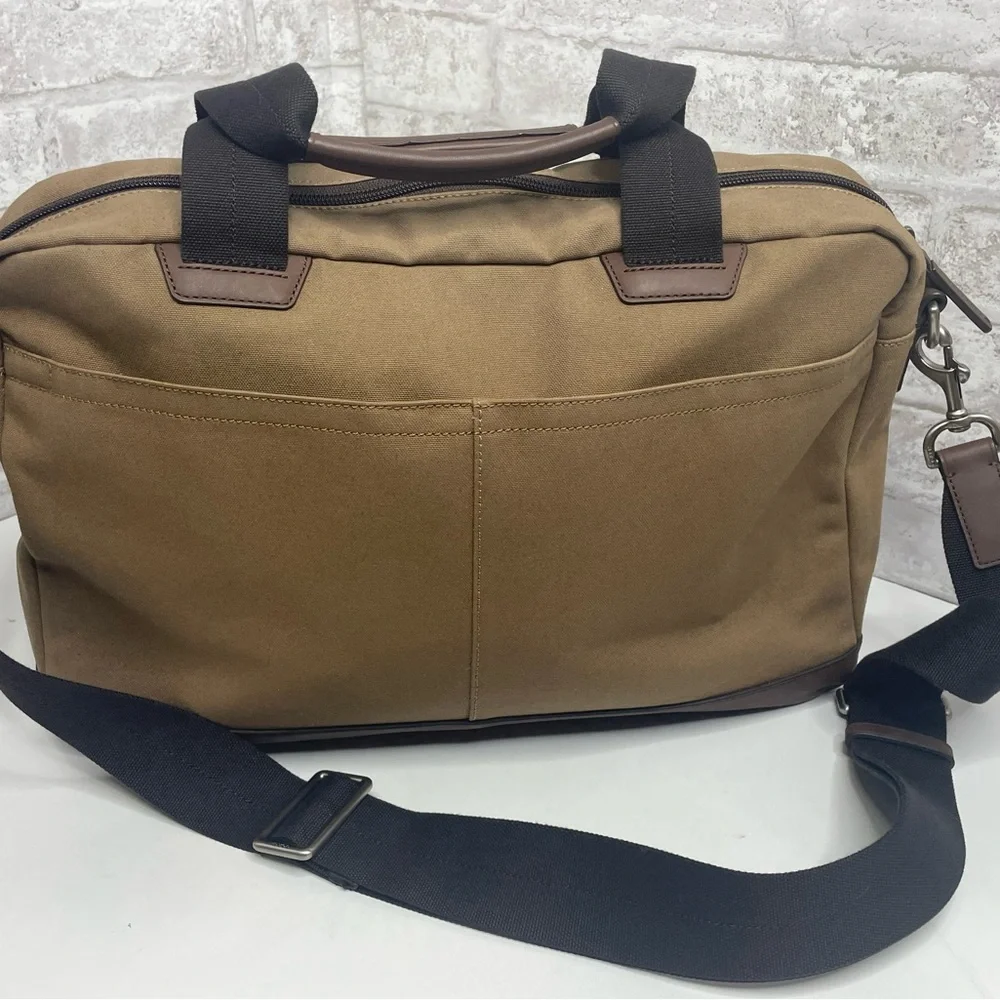 Coach Messenger Bag Brown Leather & Canvas Camden Briefcase Men’s Travel NWOT